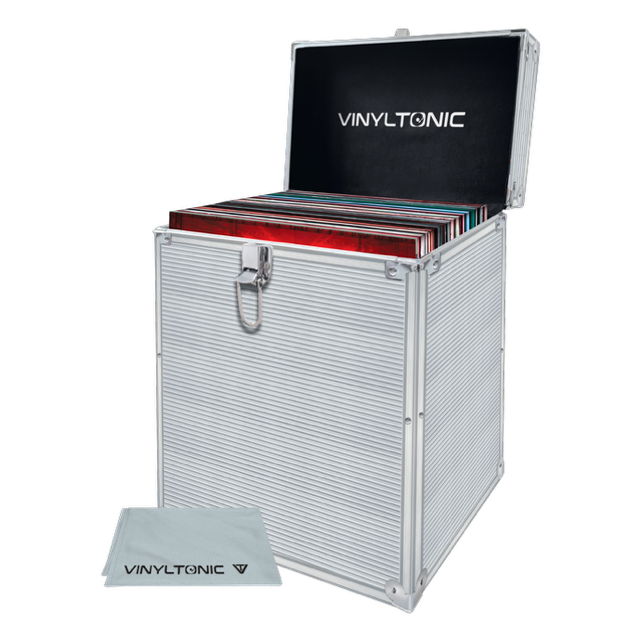Vinyl Tonic 12" Silver LP Storage Case With Microfibre Cloth