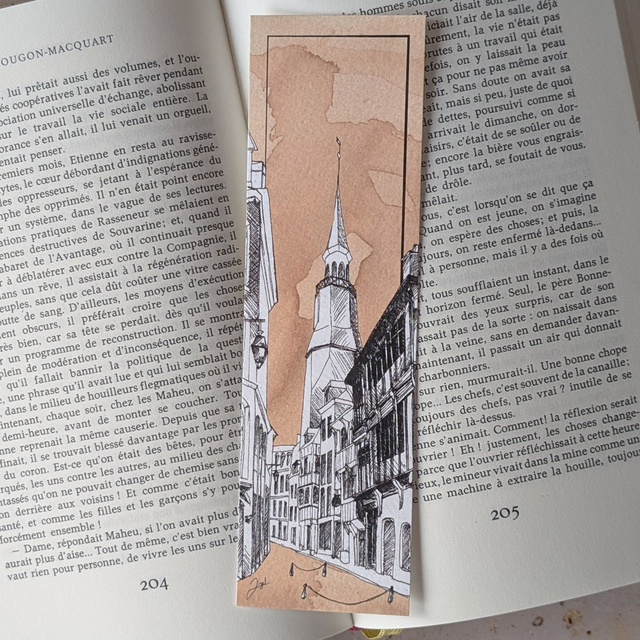 Marque-page - Café - Dinan, Rue de l'Horloge