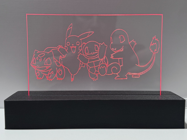 Lampe LED avec Gravure Laser sur Verre 02