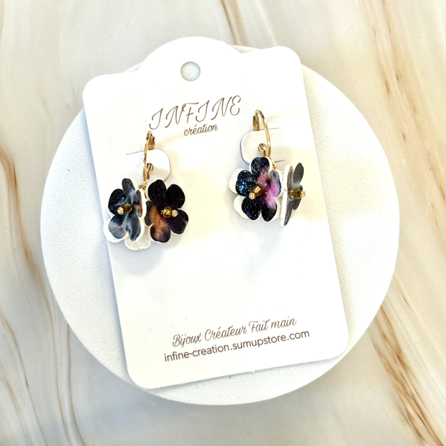 Boucles d’oreilles « Petite Floraison Imprimé » 