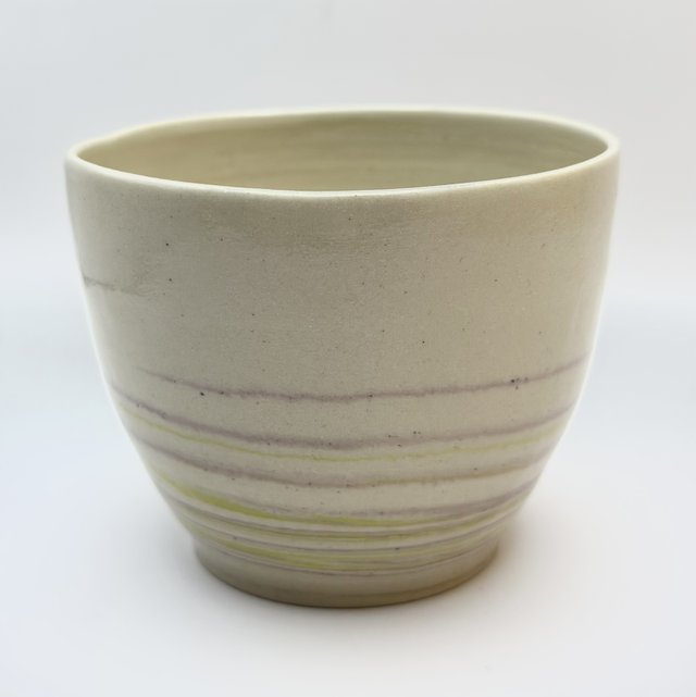 Bol artisanal en céramique – Café terre mélée taro matcha, pièce unique faite main 