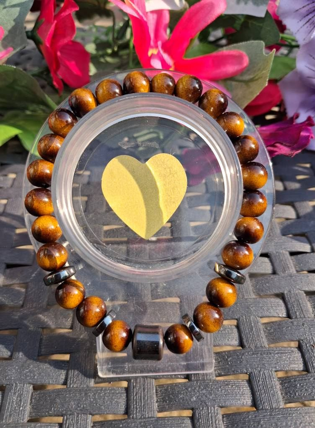 Bracelet résine imitation Œil de Tigre 