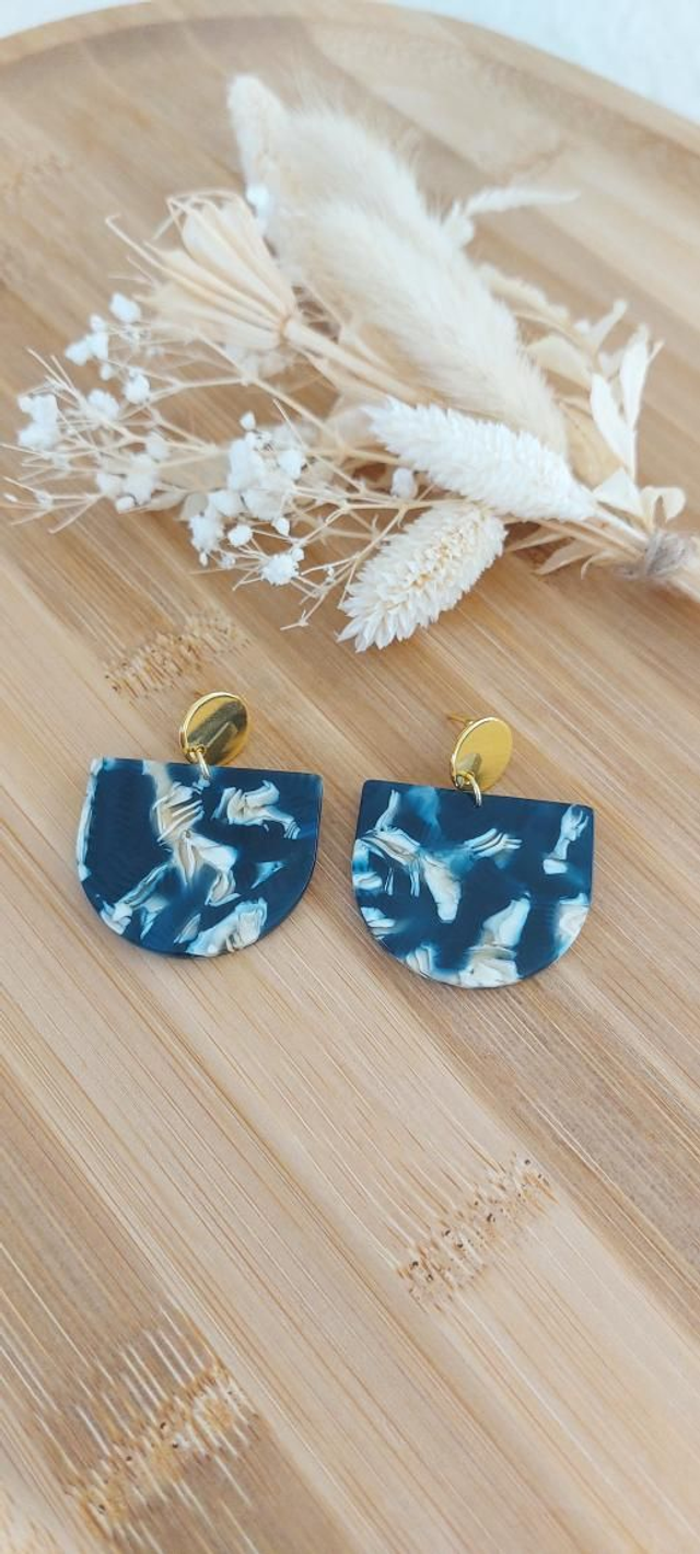 Boucles d'oreilles Gloria (bleu beige)
