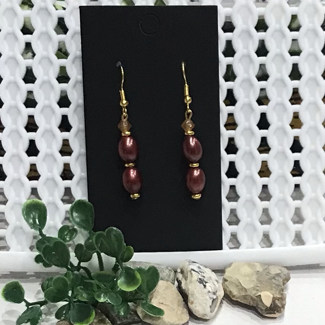 Burgundy Dangling Earrings- BDE05