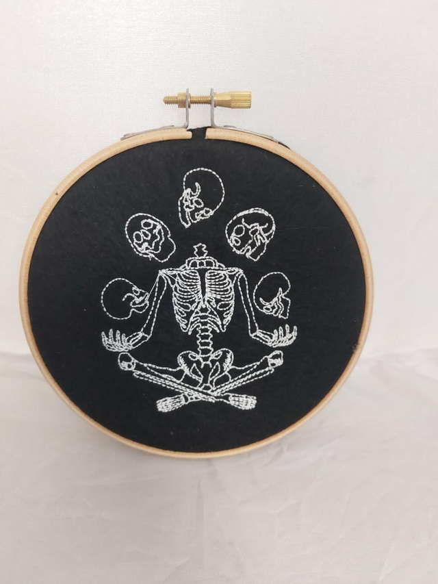 Skellington embroidered frame 