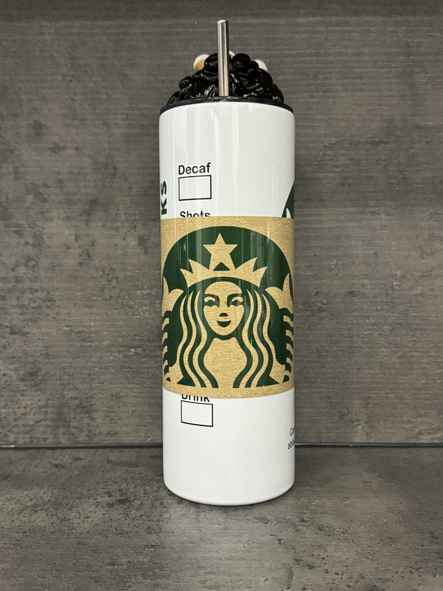 White Coffee Brand-Inspired Tumbler