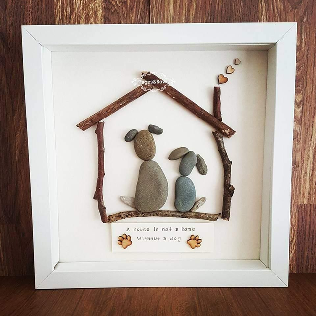 A house is not a home without a dog pebble picture 