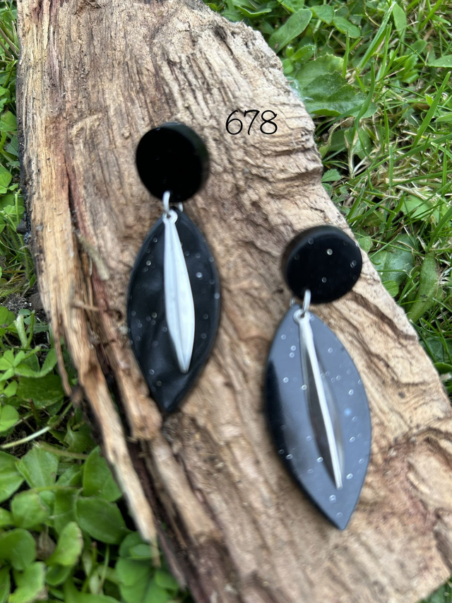 🍬Boucles d’oreilles “Éclipse Noire” – Réf. 678