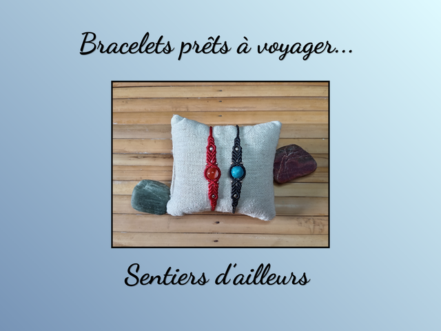 Bracelets macramé Cornaline et Apatite - Elan et vitalité