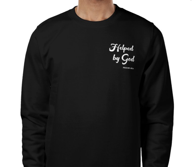 Helped by God Sweatshirt — Black