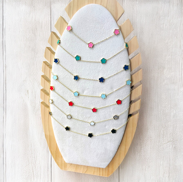 Collier multi trèfle 
