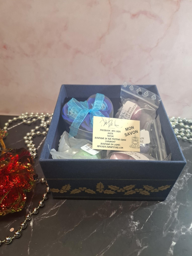 Coffret boules de bain et fleurs