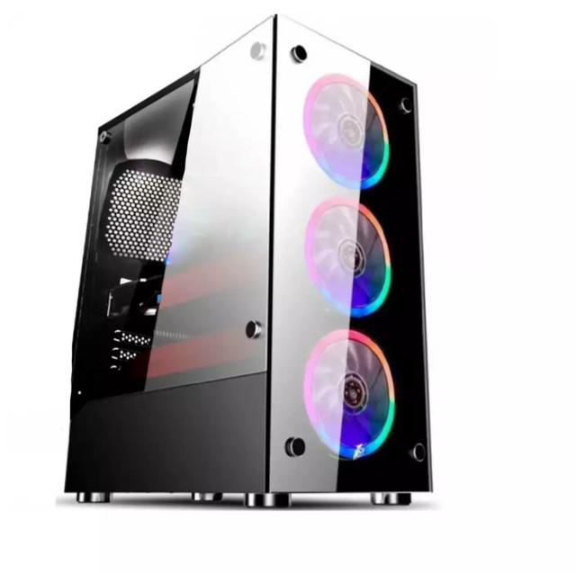 Gabinete COM FAN RGB LED 17-59 Pc Gamer Vidro Frontal E Lateral Temperado
