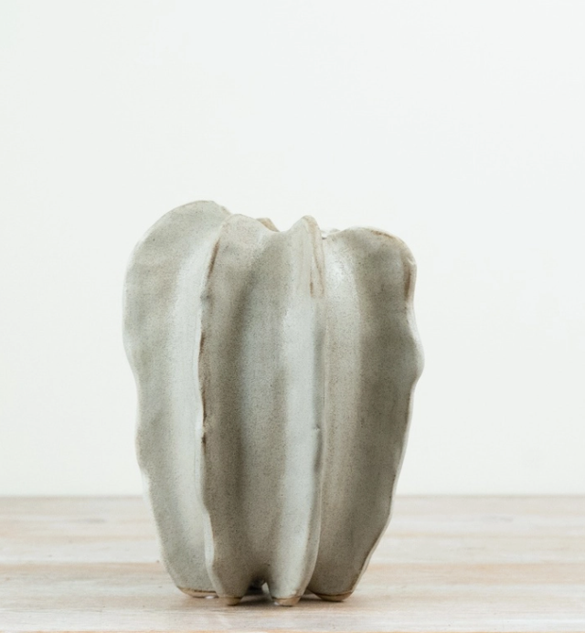 Sculptural Stoneware Vase 23cm