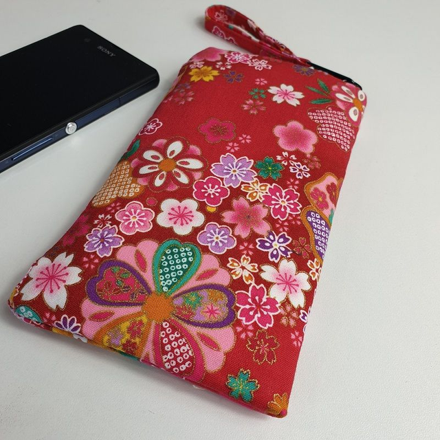 Etui zippé pour smartphone &quot;Miya&quot; rouge