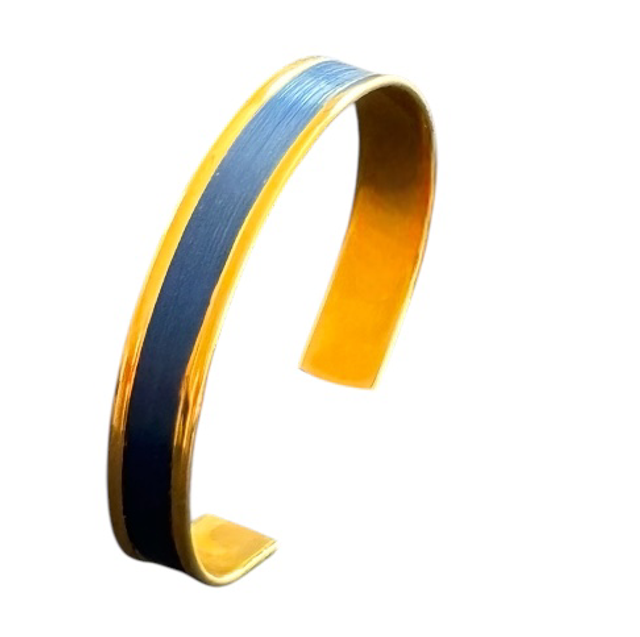 BLEU Bracelet Marqueterie de paille    