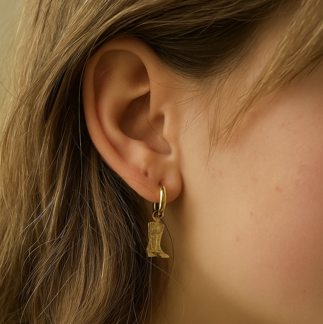 Oorbellen cowboylaarzen goud