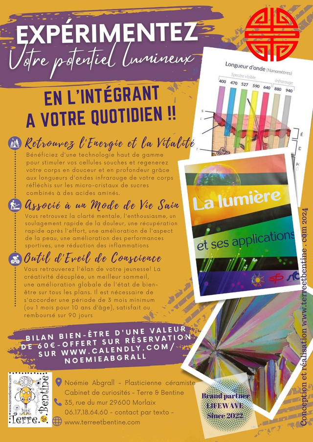 SOINS: Luminothérapie SUR RDV - Soutenir son corps et sa vitalité par les ondes lumineuses