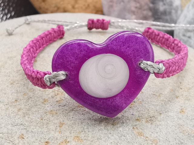 BCO-004 Bracelet gros cœur violet 