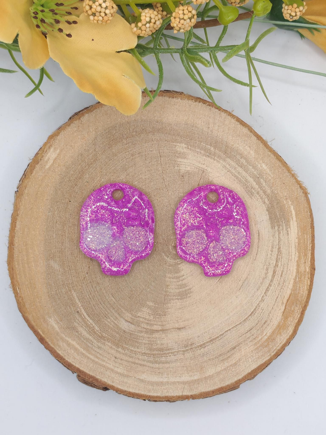 Tête de Mort Paillettes Violettes 