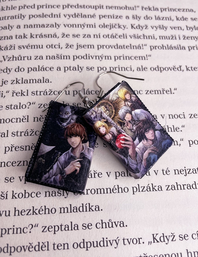 Náušnice mini knížky manga Death note 2