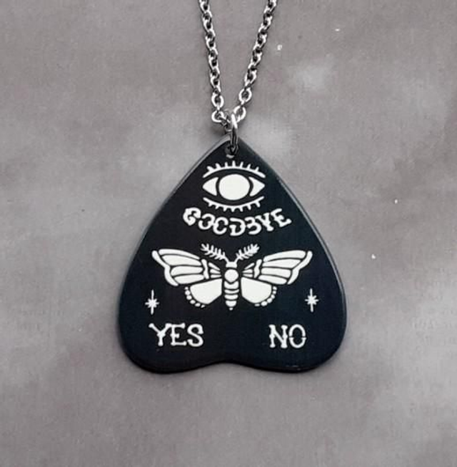 Moth Planchette Acrylic Necklace 