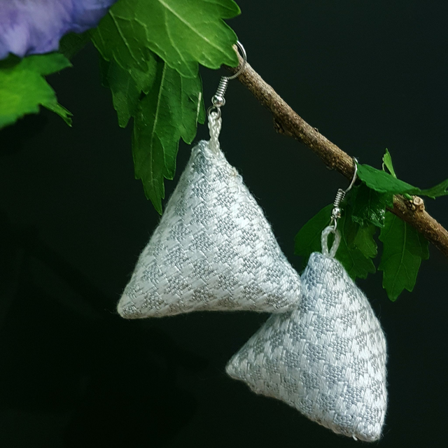 Boucles d'oreilles BERLINGOT en tissus up-cyclés