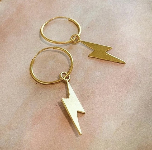 Lightening Bolt Hoops