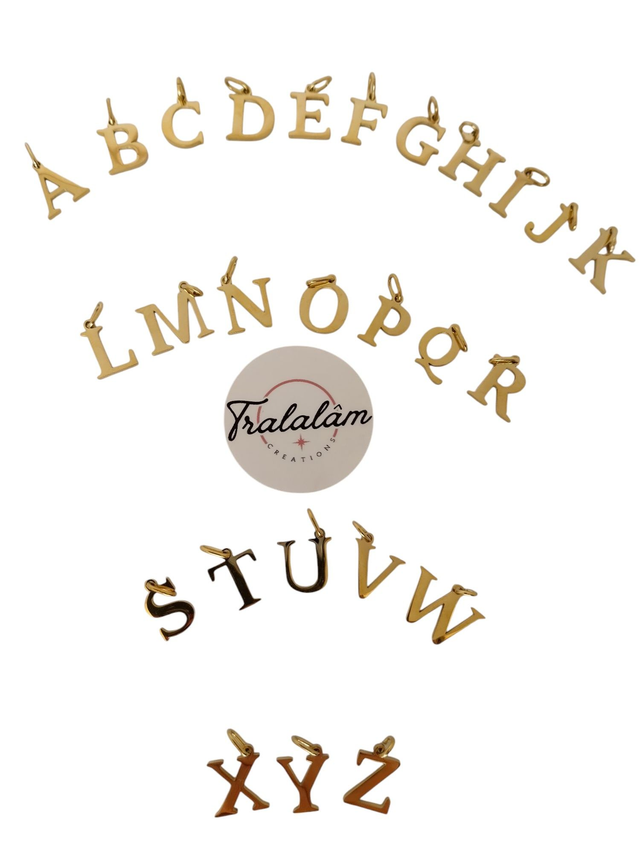 ✨Breloque collier initiale acier inoxydable (préciser la (les)lettre(s) souhaitée(s) à la commande)✨ 