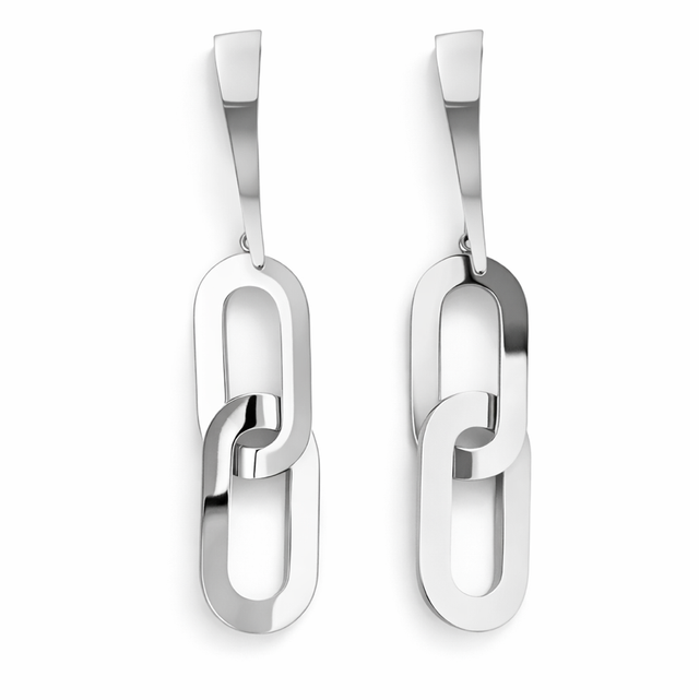 Pendientes acero plateado 
