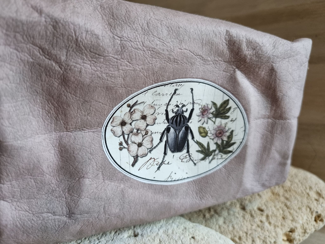 Trousse boîte rose poudré