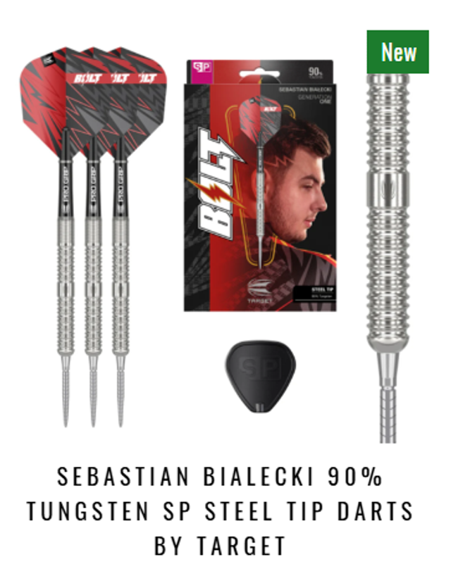 Sebastian Bialecki 90% 22g Tungsten SP Steel Tip Darts by Target