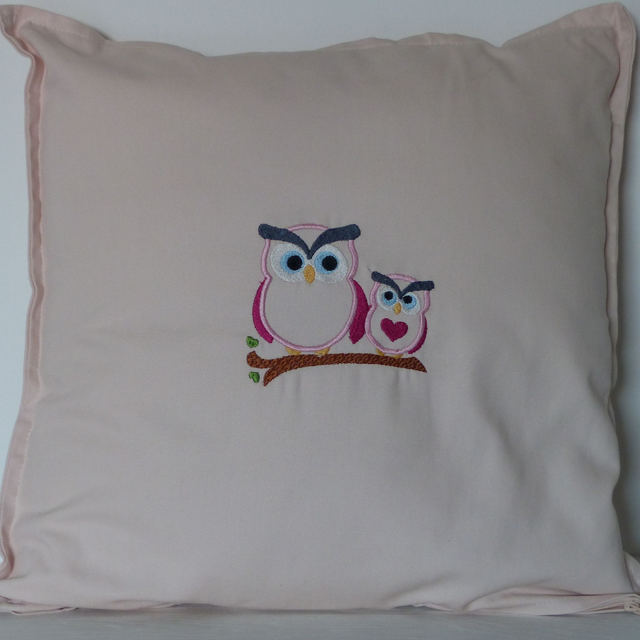 Kissenhülle rosa „Eulenmami rosa“