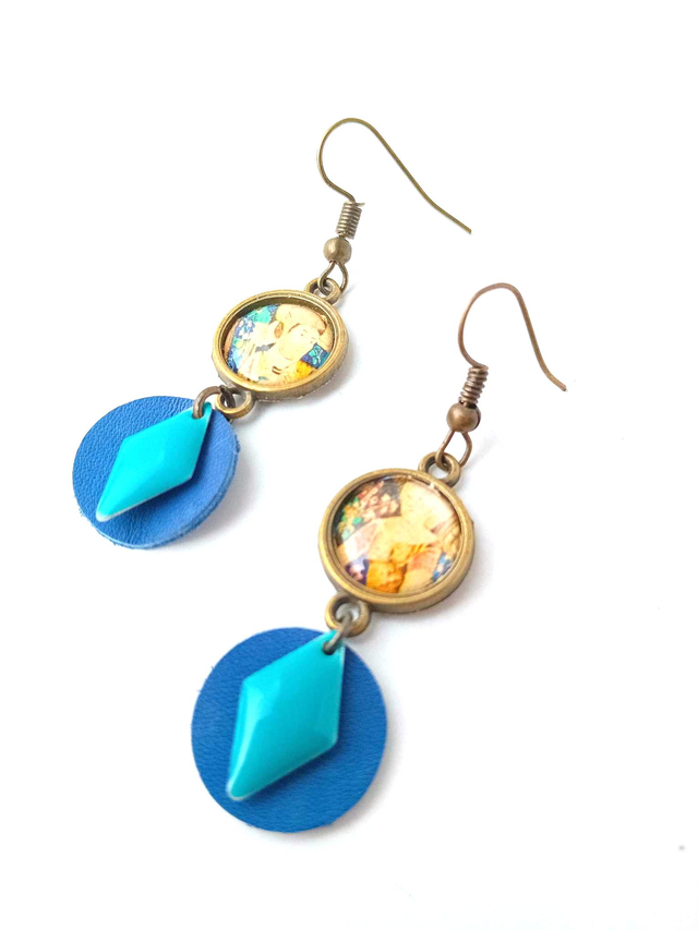 BO Médiévales Cabochon Tapisserie- CUIR et PAPIER RECYCLÉS - Pièces Artisanales et Uniques