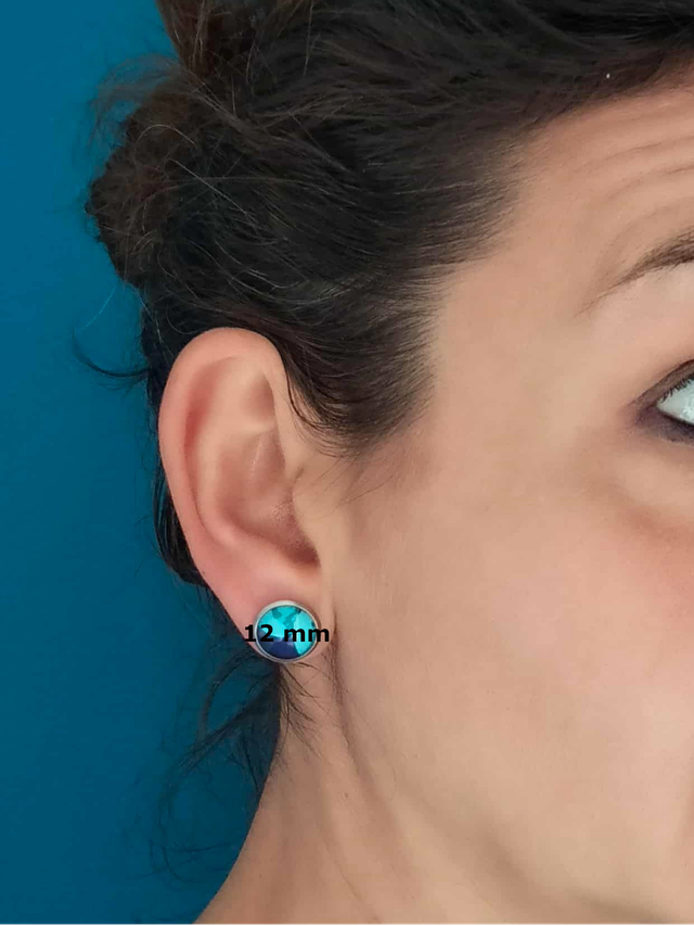 Puces d'oreilles en PAPIER recyclé - Hirondelle- Pièces Artisanales et Uniques