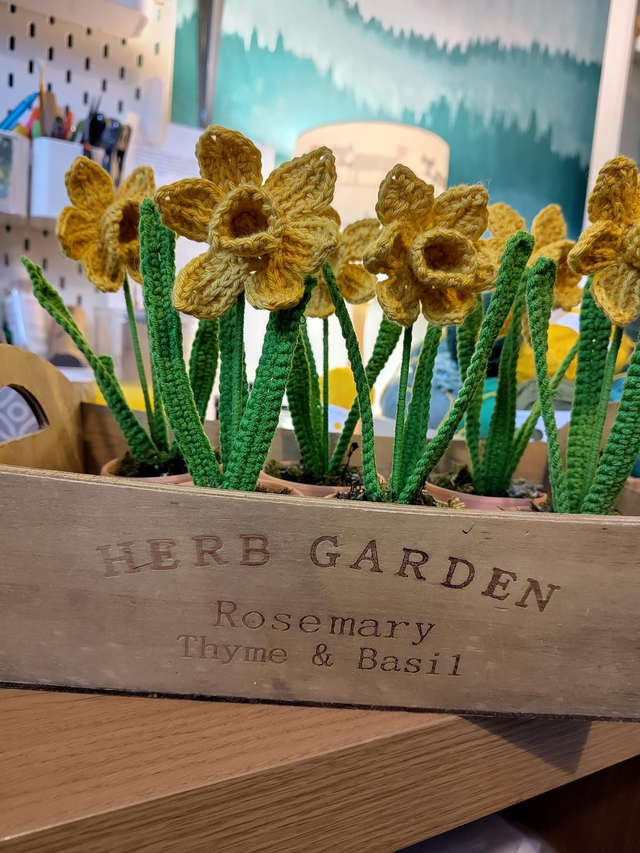 Daffodil / Snowdrop potted crochet plants