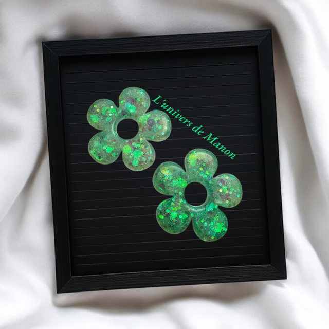 2 Pampilles fleur  (créoles interchangeables)   