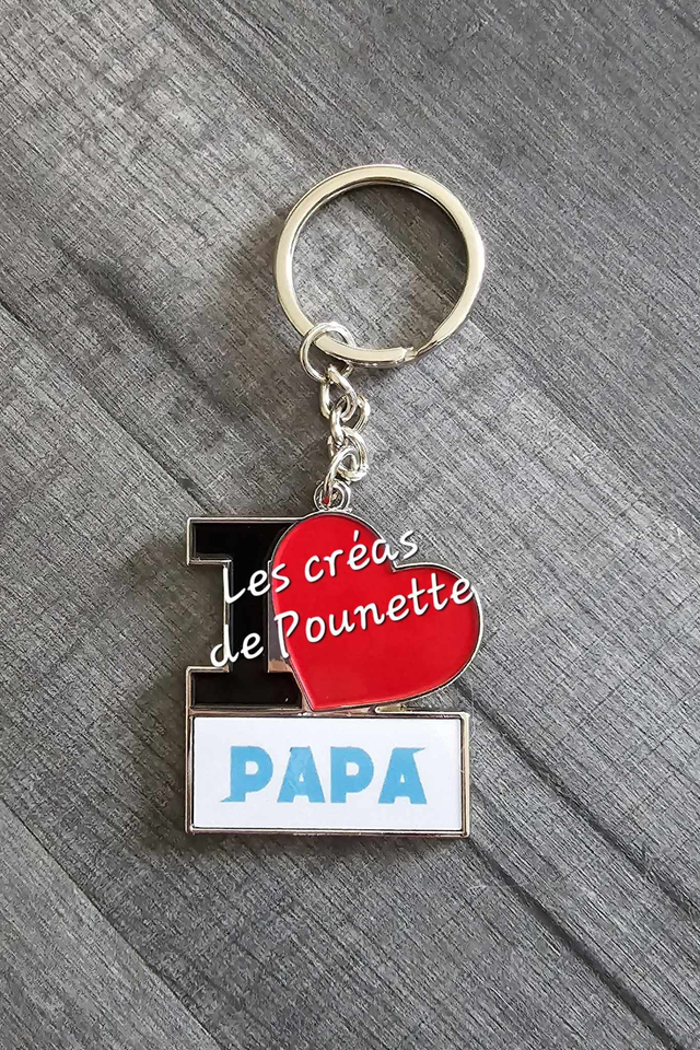 Porte clés "I love papa"