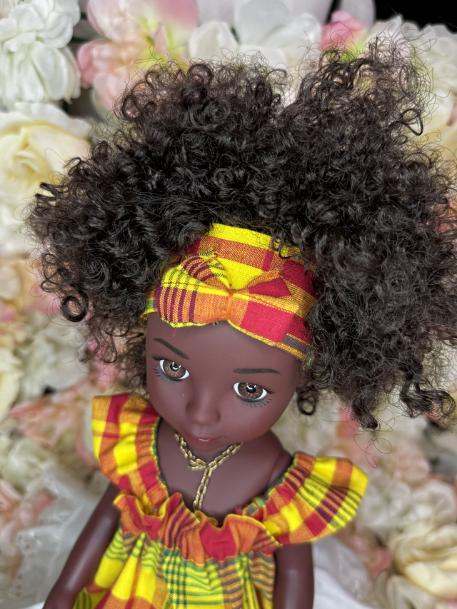 Poupée - Robe madras 100% Coton – Fait main