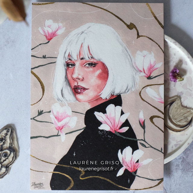 Flower woman (magnolias)