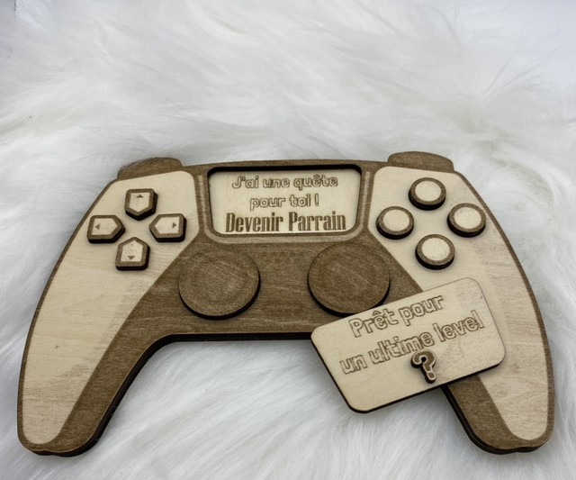Manette Gaming Personnalisée – Annonce Surprise Papa, Parrain, Témoin