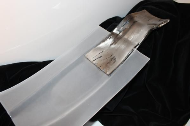 o4 Antipasti-Schale aus Glas 15 x 37cm versilbert . tk 1 o52020 04