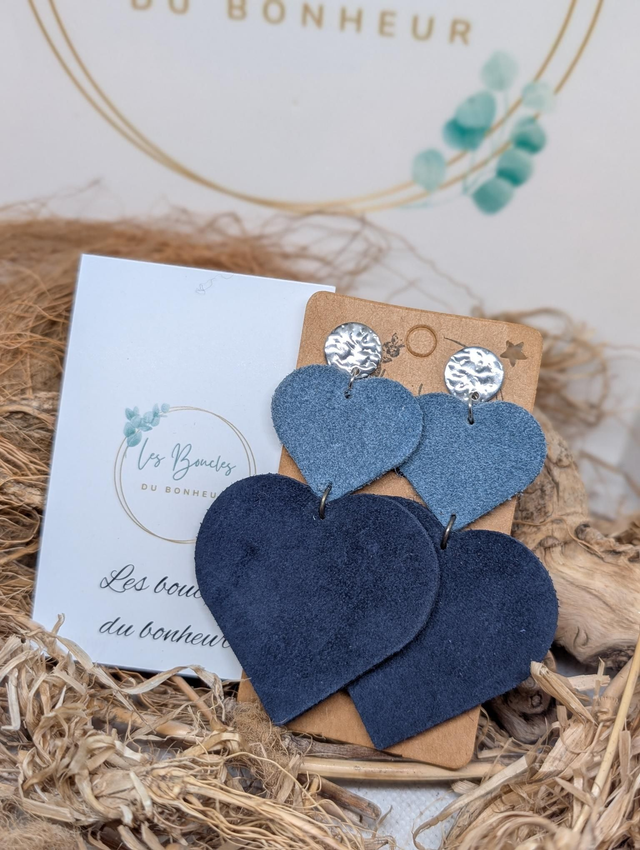 Boucles d&#039;oreilles Marie Laure ml149 bleu nubuck