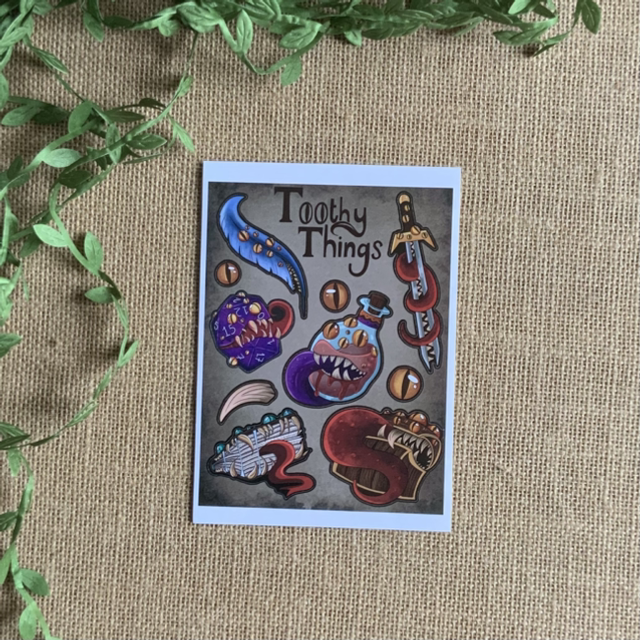 Toothy Things - A6 Sticker Sheet