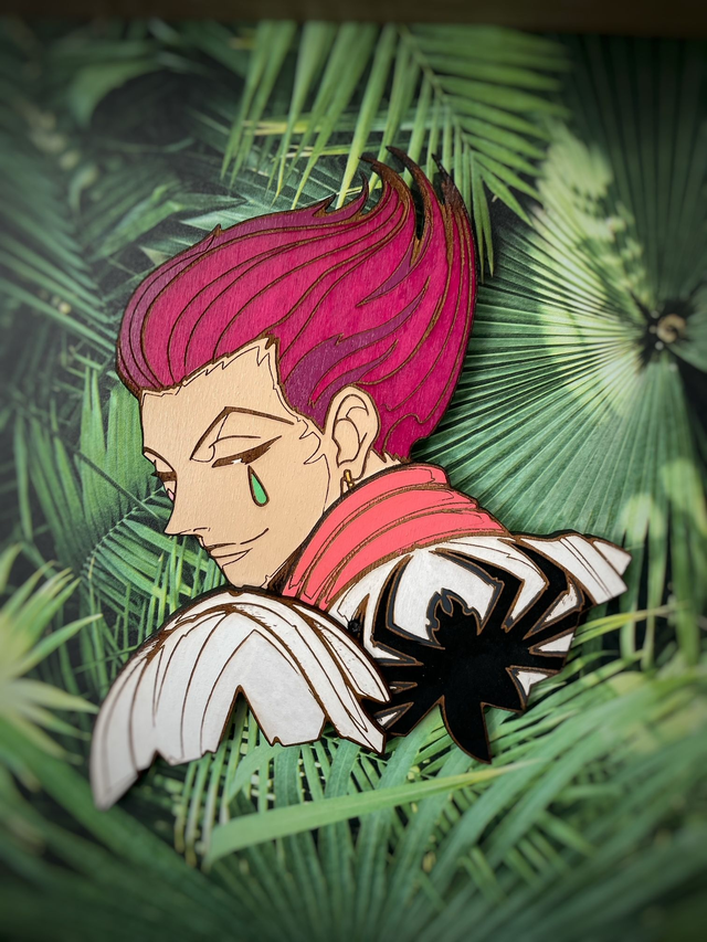 Décoration hunter x hunter, Hisoka en bois.