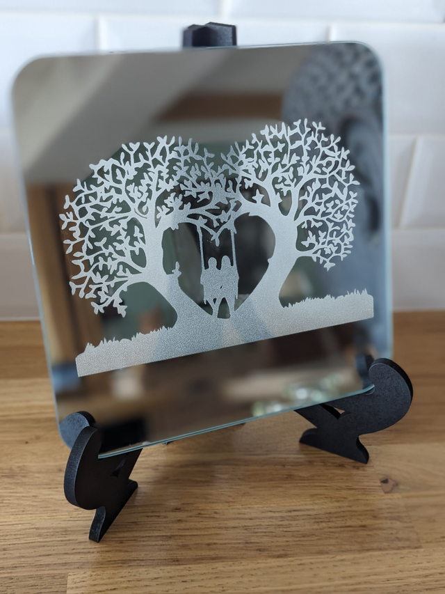 Miroir gravé Arbre de Vie Love