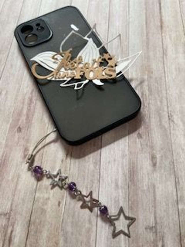 Breloque coque de téléphone "Etoile" en Améthyste