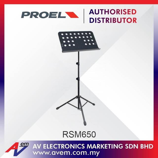 Proel Stage Professional Sturdy Steel Tube Music Stand RSM650