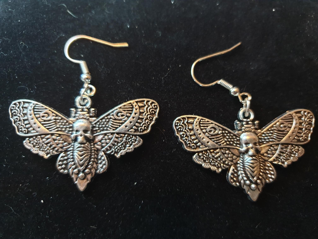 Deaths Head Moth Earrings 