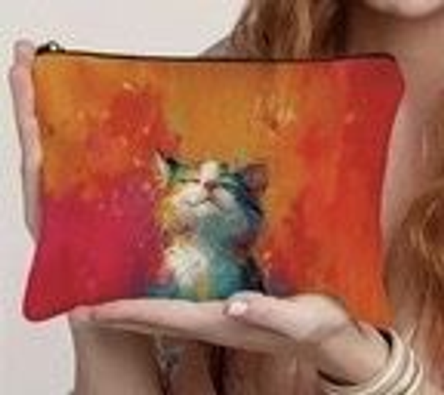 Cat cloth bags with zip 